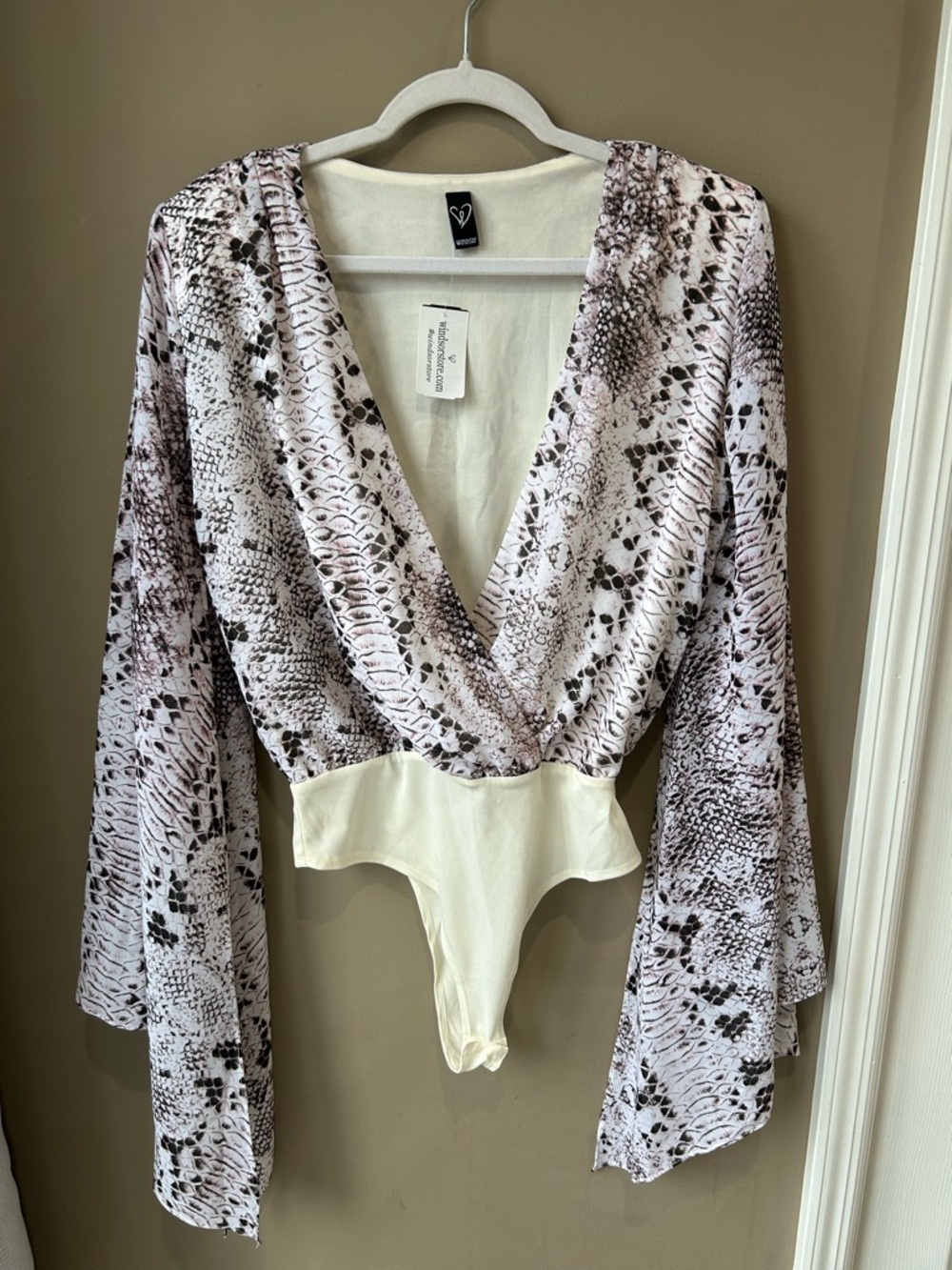 Snake Print Flowy Bodysuit